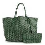 ゴヤール サンルイPM・マーカー ポーチ付き トートバッグ/グリーン×ベージュ/GOYARD 翌日配送可/218486