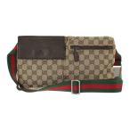 グッチ GGキャンバス・ウエストポーチボディバッグ ウェブライン/28566/ベージュ/ダークブルアン/GUCCI 翌日配送可/b190612/294617