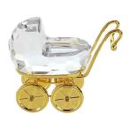 スワロフスキー 2004年 乳母車・置物 インテリアetcその他雑貨 ベビーカー/172301/クリア/ゴールド/SWAROVSKI /RF5/b200311/334084