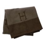 エルメス Hロゴ アヴァロン ウール×カシミヤひざ掛け ブランケット/ダークブラウン/HERMES 翌日配送可/レディース/b201013/364514