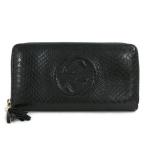  прекрасный товар * Gucci so- сигнал питон кожа раунд застежка-молния длинный кошелек /308004/ черный × Gold /GUCCI на следующий день рассылка возможно /209134