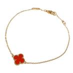 ヴァンクリーフアンドアーペル スウィートアルハンブラ・カーネリアンブレスレット/K18PG/750-1.8g/レッド/Van Cleef ＆ Arpels /h220314/429810