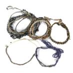 チャンルー ビジュー ５点セットブレスレット/ブラウン×ブラック×ネイビー系×ゴールド系/CHAN LUU 翌日配送可/216986