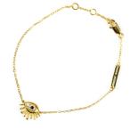 マークジェイコブス サムシングスペシャルイーヴルアイチェーンブレスレット-1.8g/ゴールド×ブラッ ...