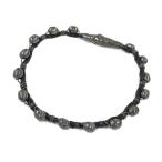 ボッテガヴェネタ イントレチャート・ストーンブレスレット/Sv925/ブラック/シルバー/BOTTEGA VENETA 翌日配送可/h220630/448928