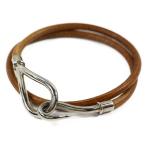 エルメス ジャンボ・レザーラップブレスレット/12.0g/ブラウン×シルバー/HERMES 翌日配送可/209797