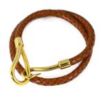 エルメス ジャンボ・その他合金等ブレスレット-14.1g/ブラウン×ゴールド/HERMES 翌日配送可/221624