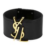 サンローランパリ モノグラムドゥフォルス・YSLロゴ レザーブレスレット/470657/ブラック/SAINT LAURENT PARIS 翌日配送可/h190122/228754