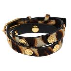 トリーバーチ レオパード ダブルラップブレスレット/合金/メッキ-15g/ブラウン×ゴールド/TORY BURCH 翌日配送可/RF5/h200403/337616