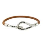 エルメス ジャンボブレスレット レザーブレスレット/9.9g/シルバー/ブラウン/HERMES 翌日配送可/RF4/h210521/393515