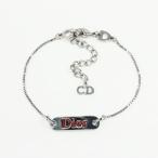 クリスチャンディオール ロゴプレート ブレスレット/合金/メッキ-5.5g/シルバー/Christian Dior 翌日配送可/h211020/412979