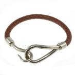 エルメス ジャンボ・イントレチャートレザーブレスレット-10.7g/シルバー/ブラウン/HERMES 翌日配送可/h220405/428705