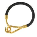 エルメス ジャンボ・レザー ブレスレット/合金/メッキ-11.1g/ゴールド/ブラック/HERMES 翌日配送可/h220512/440973