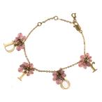 クリスチャンディオール ビーズチャームロゴブレスレット/合金/メッキ-7.5g/ピンク/ゴールド/Christian Dior /RF4/h220606/445087