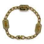 クリスチャンディオール ロゴプレートブレスレット/合金/メッキ-10.2g/ゴールド/Christian Dior 翌日配送可/h220617/446728