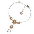 クリスチャンディオール フラワーモチーフ・フラワーチャームブレスレット-4.7g/シルバー/Christian Dior /RF3/h220622/447769