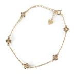 フラワーモチーフ 10P・ダイヤモンドブレスレット/K18PG/750-3.0g/0.25ct/ピンクゴールド 翌日配送可/217202