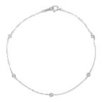 0.13ct/バイザヤード 5P・ダイヤモンド ブレスレット/K18WG/750-0.8g/ホワイトゴールド/プレゼント/記念日/h251016/593946