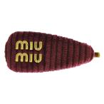 ショッピングミュウミュウ miu miu ミュウミュウ ロゴ コーデュロイ バレッタ ヘアピン ヘアアクセサリー ヘッドアクセサリー/5IF188_2IEK_F04UM/ボルドー/b251014/593846