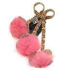 フェンディ チェリー さくらんぼ ファーブローチ・ピンタック/Sv925-10.2g/ピンク/ブラウン/FENDI 翌日配送可/h220602/443446