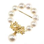 イツコウエダ 10P・アコヤ真珠/Japan Pearl/養殖（パール）・ダイヤモンドブローチ・ペンダントトップ/K18YG/750/ITSUKO UEDA /h220513/439978