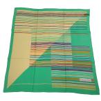 ショッピングdior Christian Dior クリスチャンディオール ボーダー ラインデザイン シルク スカーフ ネックウェア/グリーン/ヴィンテージ/b251223/600522