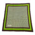 ショッピングイヴサンローラン Yves Saint Laurent イヴサンローラン 幾何学模様 ジオメトリック柄 スカーフ ネックウェア/ブラウン×グリーン/ヴィンテージ/b251223/600523