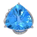 23.88ct/FD:0.07ct/ крупный *11 месяц зодиакальный камень * голубой топаз подвеска с цепью /K18WG/750-9.3g/ белое золото на следующий день рассылка возможно /h251015/588893