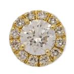 FD:0.1ct/ Circle узор бриллиант подвеска с цепью /K18YG/750-0.4g/ желтое золото / подарок / память день /h251030/594282