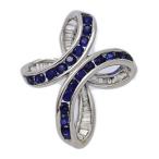 0.33ct/FD:0.13ct/ бабочка узор * initial H* сапфир * бриллиант подвеска с цепью /K18WG/750-1.5g/ подарок /h251002/591326