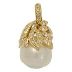 FD:0.25ct/Φ12.4mm/1P* White Butterfly жемчуг / белый chou/sa незначительный si- жемчуг / бриллиант подвеска с цепью /K18YG/750-5.5g/ на следующий день рассылка возможно /h251023/594416