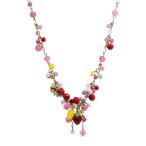 アナスイ フラワー・イチゴ・マルチカラービーズネックレス・ペンダント/合金/メッキ-18.8g/ゴールドカラー/ANNA SUI/RF3/h190825/305835