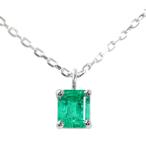 1P・プチ・エメラルドネックレス・ペンダント/Pt900-Pt850-1.5g/EM0.26ct/シルバー /RF1/h190529/286894