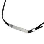 グッチ レザー チョーカーネックレス・ペンダント/Sv925-7.8g/シルバー×ブラック/GUCCI 翌日配送可/210708