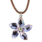 スワロフスキー フラワーモチーフ・チョーカーネックレス・ペンダント/3.8g/シルバー×ピンク系×ブラウン/SWAROVSKI/RF3/h190308/281868