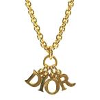 クリスチャンディオール フリル ロゴモチーフ・ゴールドメタルネックレス・ペンダント/ゴールド/Christian Dior/レディース/h200807/354916