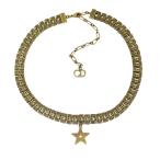 クリスチャンディオール スターチェーンチョーカーネックレス・ペンダント-18.6g/アンティークゴールド/Christian Dior/h210915/407657