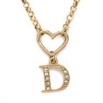 クリスチャンディオール ハートロゴチョーカーショートネックレス・ペンダント/合金/メッキ-6.5g/ゴールド/Christian Dior/h220511/441430