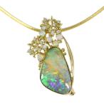 ボルダーオパール ファンシーフォルム・ダイヤモンドネックレス兼ブローチ/K18Y+W/2カラー-20.8g/OP14.04ct/FD:0.37ct/0.28ct/218080