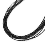 ブラックスピネル6連ネックレス・ペンダント/Silver/銀製-24.8g/中央宝石研究所ソーティング/シルバー×ブラック 翌日配送可/214905