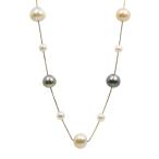 TASAKI（タサキ・田崎真珠） アコヤ・マルチカラー 真珠（パール）ロング・ステーションネックレス/K18YG/30.6g/TASAKI PEARL/h190729/297976