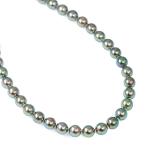 アコヤ真珠/Japan Pearl/養殖真珠・真珠（パール）ネックレス・ペンダント/Silver/銀製-34.0g/日本宝石学協会/シルバー×ブラック/h200415/339796