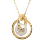 スタージュエリー 2016クリスマス限定 PEARL ASTRONOMY ダイヤネックレス・ペンダント/K18YG/750-2.1g/FD:0.01ct/STAR JEWELRY /h220519/440943