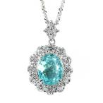 パライバトルマリン・ダイヤモンドネックレス・ペンダント・/Pt900-Pt850-7.7g/PT2.678ct/FD:1.32ct/中央宝石研究所翌日配送可/h181204/222515