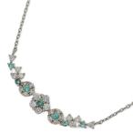 PT0.06ct/FD:0.22ct/Milluflora ミルフローラ フラワーモチーフ・パライバトルマリン・ダイヤモンドネックレス/Pt900-Pt850-3.1g/h251023/594478