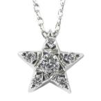 スタージュエリー DIA STAR NECKLACE スターモチーフ 6P・ダイヤモンドネックレス・ペンダント/Pt950-2.2g/0.08ct/STAR JEWELRY/216428