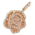 ローズモチーフ/薔薇 58P・ダイヤモンドネックレス・ペンダントトップ・ヘッド/K18PG/750-3.12g/0.73ct/RF4/h190611/291553