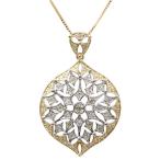 ダイヤモンド・デザインネックレス・ペンダント/K18Y+W/750,2カラー-4.7g/0.28ct/イエロー・ホワイトゴールド/RF3/h190711/295833
