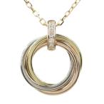 カルティエ/Cartier トリニティ 5P・スリーゴールド・ダイヤモンドネックレス/K18Y+W+P/750-9.1g/推定0.06ct/B7058700/RF1/h200115/325412