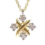ティファニー ジャンシュランバージェ・リン/Lynn 4P・ダイヤモンドネックレス・ペンダント/K18YG×Pt900-3.9g/TIFFANY ＆ Co./h200529/344350